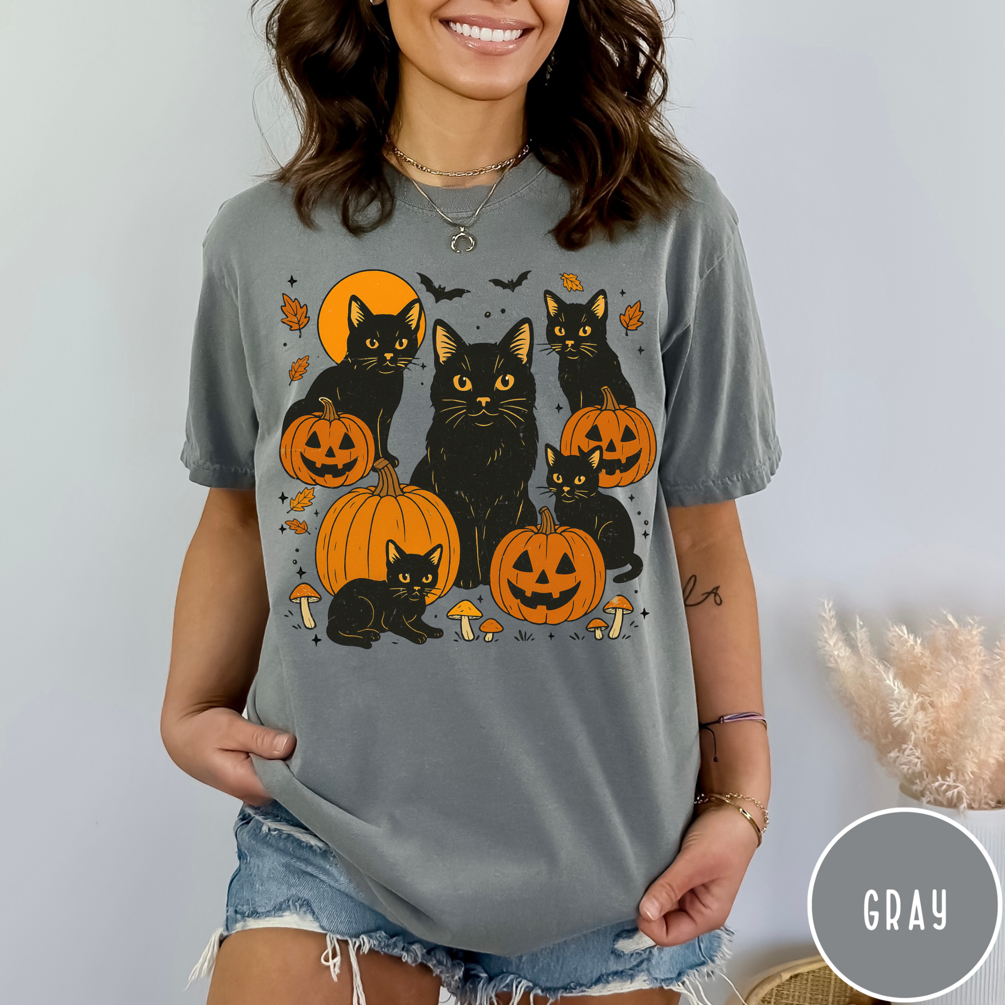 Black Cats & Pumpkins T-Shirt