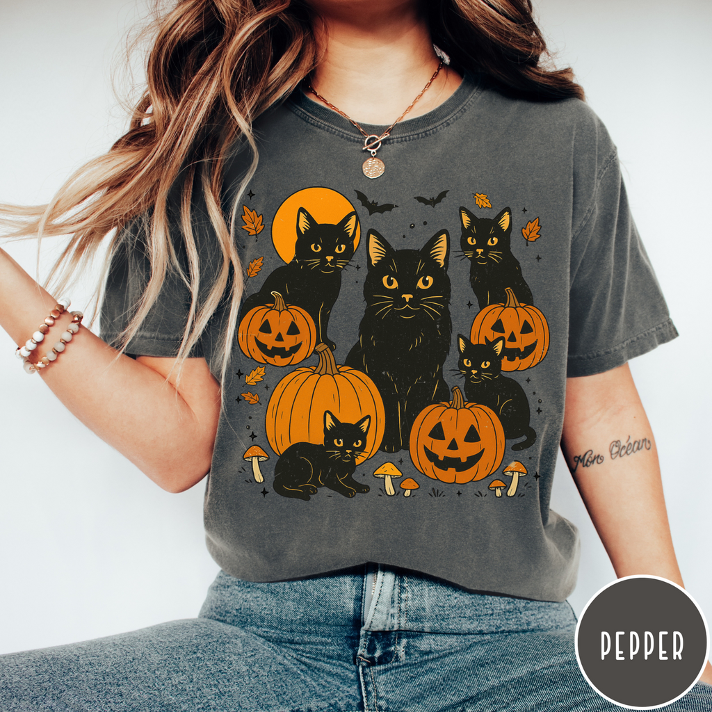 Black Cats & Pumpkins T-Shirt