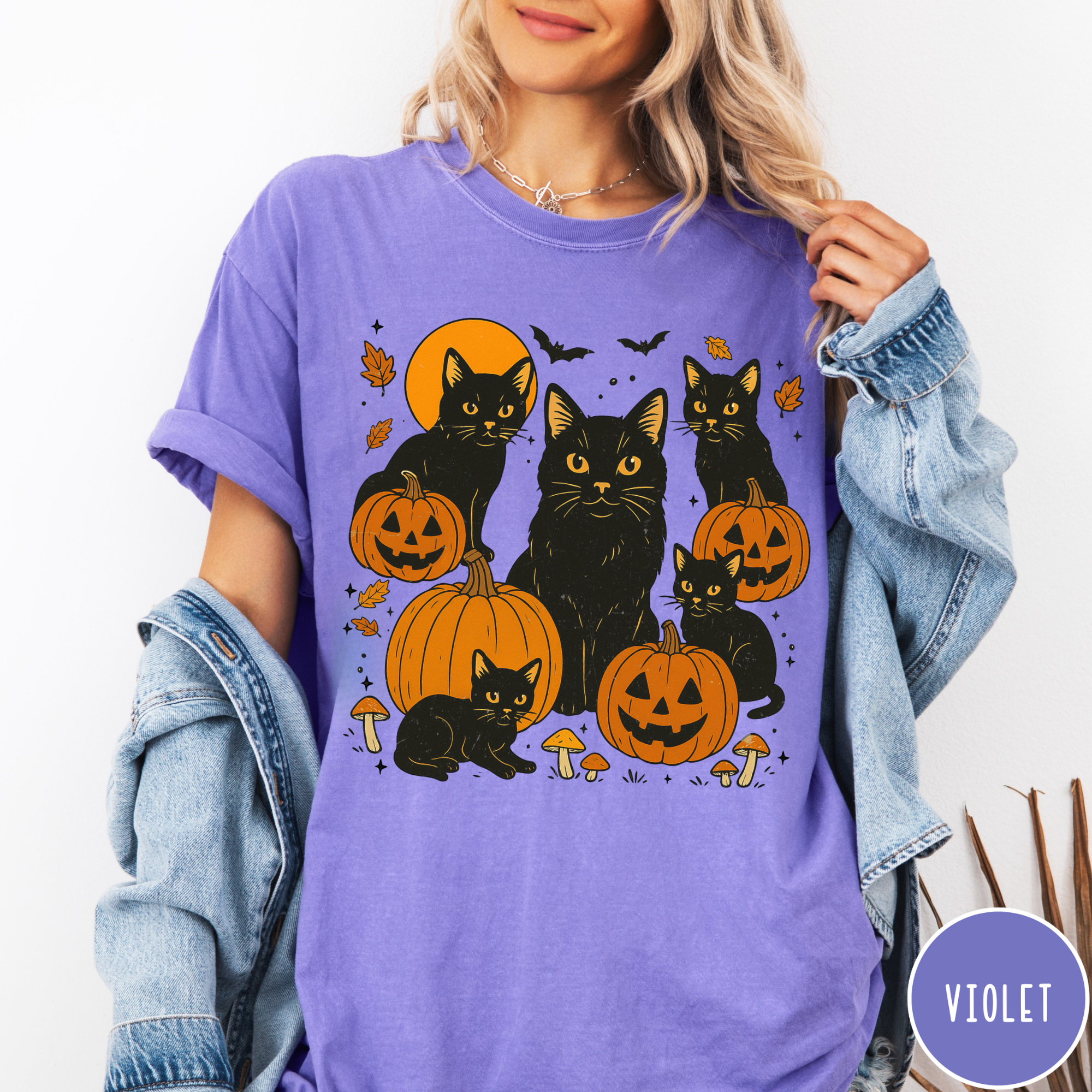 Black Cats & Pumpkins T-Shirt