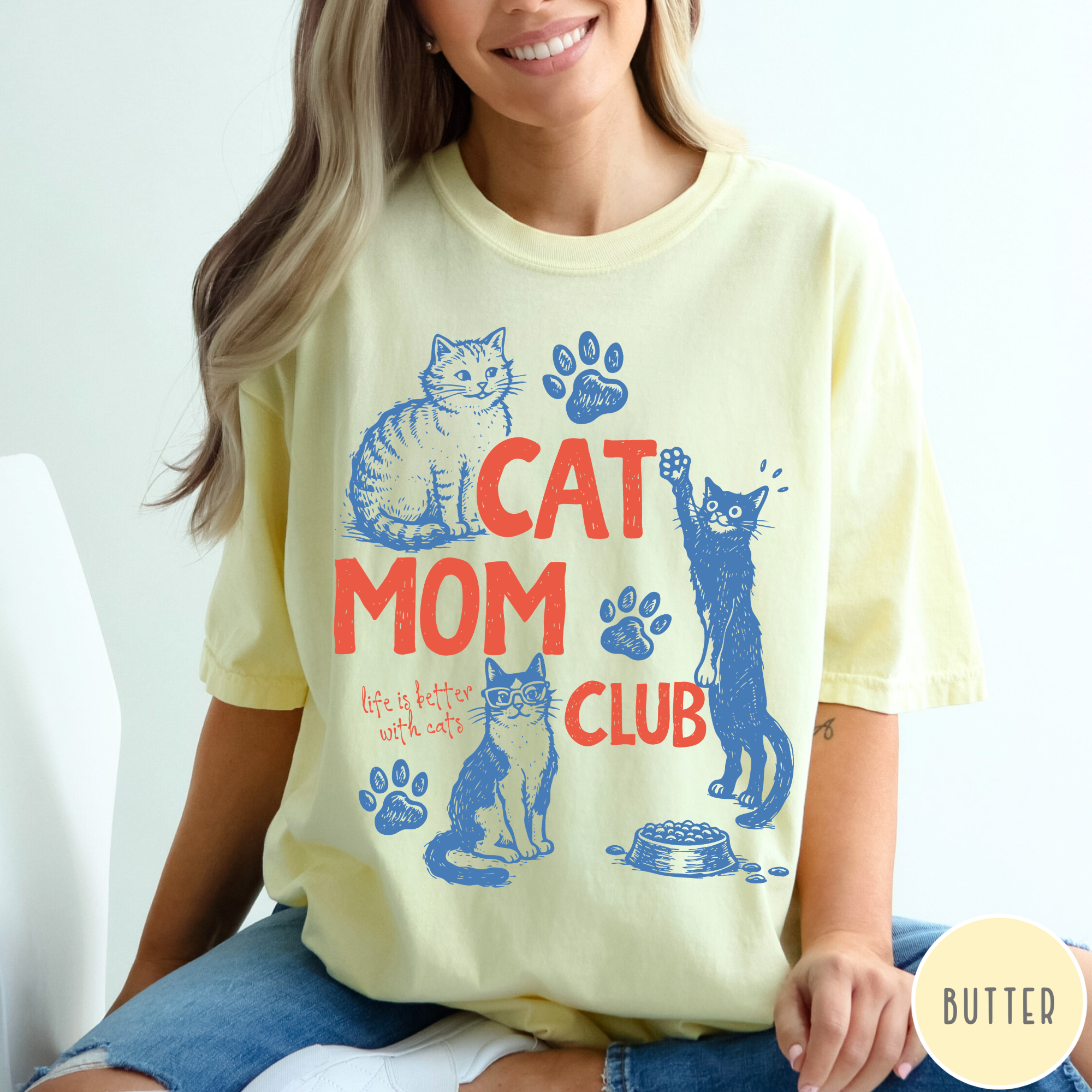 Cat Mom Club T-Shirt