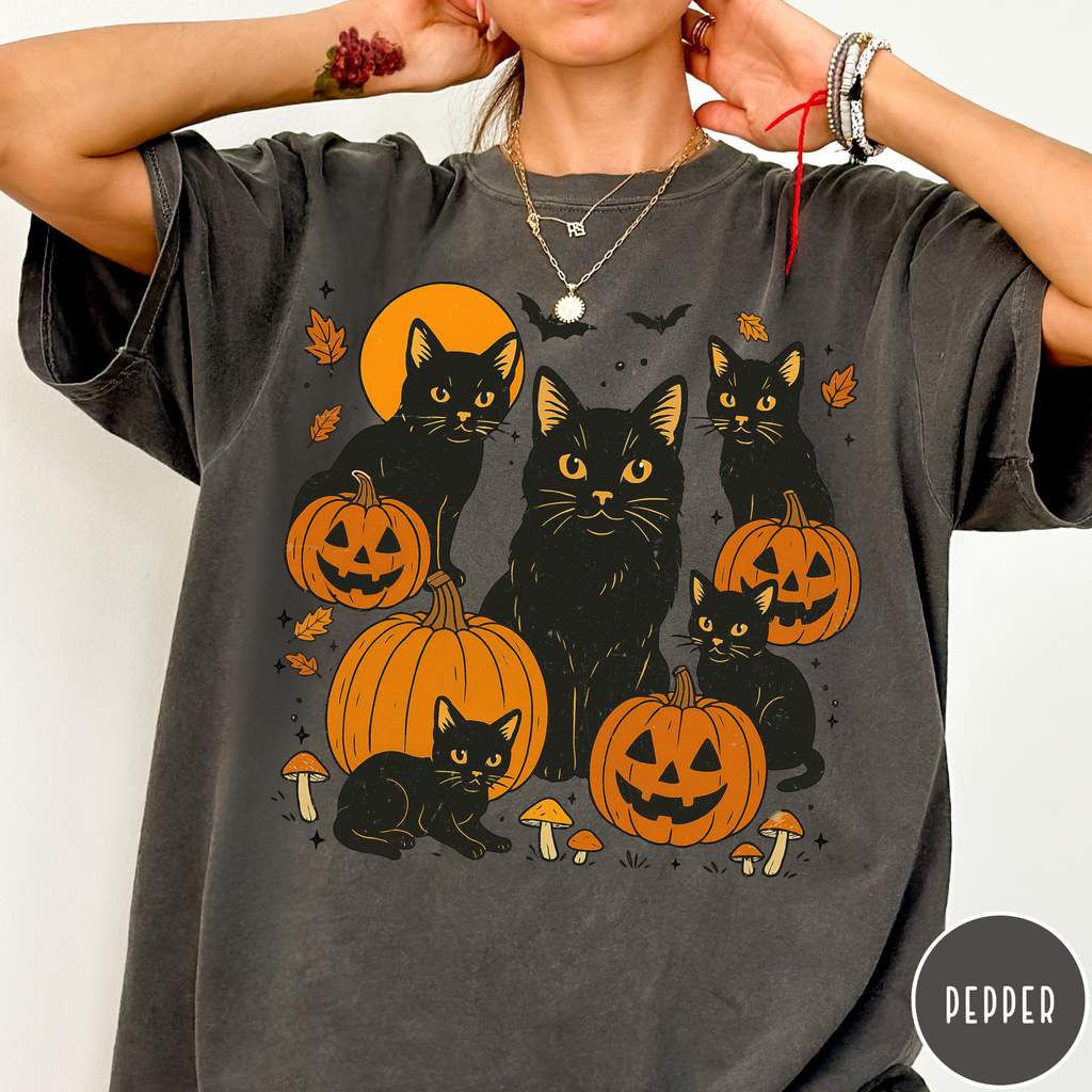 Black Cats & Pumpkins T-Shirt